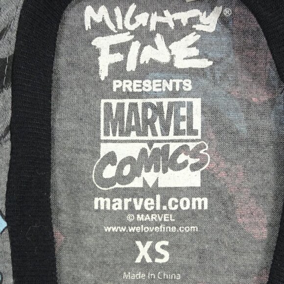 Marvel Comics Gray Cap Sleeves Hulk, Spiderman XS - Picture 3 of 4